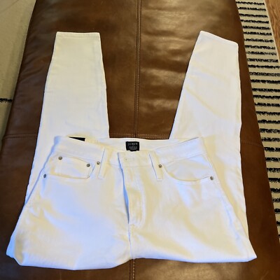 NWT J Crew Factory Curvy High Rise Skinny Jeans White Cropped Denim Size 31  Sz12