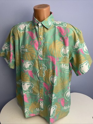 Hershey Bears Modelo Corona Beer Flamingo XL PROMO Hawaiian Shirt Hockey AHL