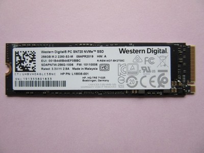 WD Western Digital SN720 256GB SSD M.2 2280 NVMe PCIe HP L18838-001 - L35677-302