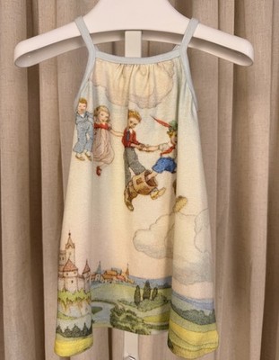 OILILY Soft & Blurred *PETER PAN* Print Tinka Sun Dress 18 Months NWT