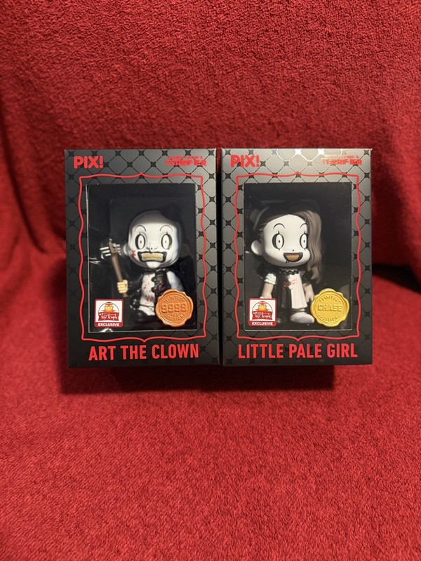 Thrilljoy PIX! Terrifier Art The Clown And Little Pale Girl Bundle W/ Protectors