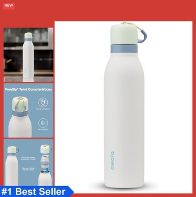 Insulated Water Bottle 24 oz Stainless Steel Double Wall Straw FreeSip Spout