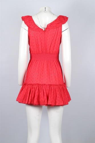 POUPETTE ST BARTH RED COTTON MINI DRESS SMALL - Picture 4 of 4