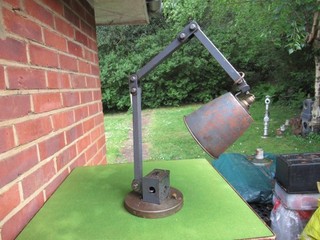 VINTAGE MEMLITE INDUSTRIAL MACHINIST ENGINEERS FACTORY ARTICULATED LAMP LIGHT