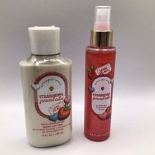 Bath  Body Works Strawberry Pound Cake Body Lotion  Diamond Shimmer Mist