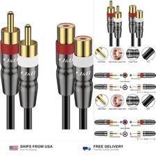 J D 2 RCA Extension Cable Male to Female, Copper Shell Gold-Plated 2RCA Male ...