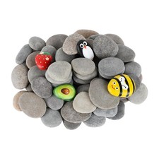 60 Pcs Painting Rocks Bulk, River Rocks to Paint for Arts, 2"-3" Large Flat ...