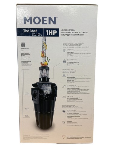 Moen EXL100C EX Series 1 HP Continuous Garbage Disposal w/Motion Active Lighting - Picture 5 of 6