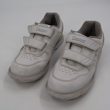 Dexter V-Strap Bowling Shoes Mens 4 White Hook and Loop Slide-Rite B2513-9