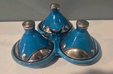Vintage Moroccan Triple Tagine Spice Holder, ...