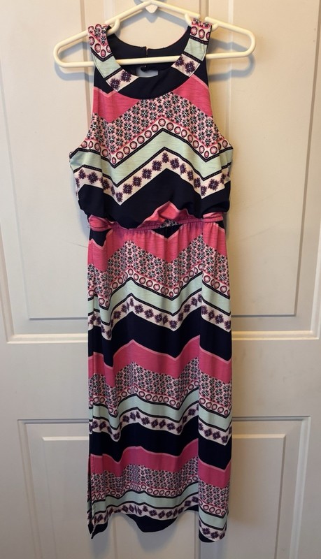 STELLA & SIENNA by TRIXXI Chevron Striped Racer Back Dress Girls Size 6
