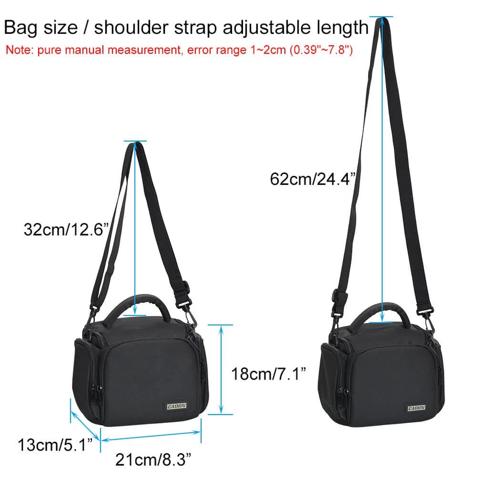 Digital Camera Shoulder Bag Crossbody Padded Waterproof Case for SLR DSLR Canon - Image 2 of 4