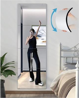 Full-Length Shatterproof Wall Mirror Set, 12x12 Inch, 4 Pcs, Safe for Kids