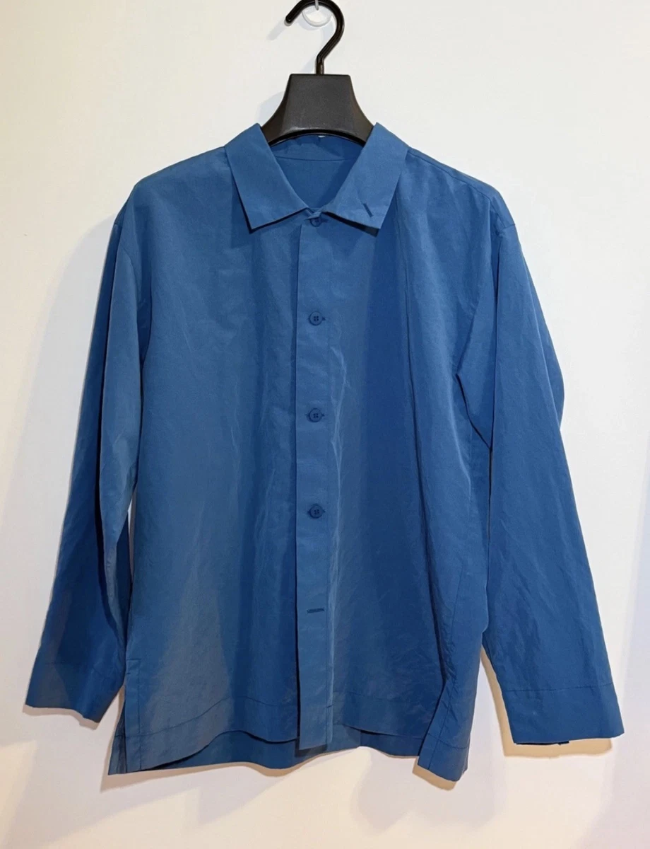 日本製 ISSEY MIYAKE MEN 長袖シャツ ISSEY MIYAKE Polyester Long Sleeve Casual Button-Down Shirts for