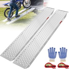 2pcs Aluminum Lawn Mower Ramps for Shed, Anti-Slip Loading Ramps ATV ,Motorcycle