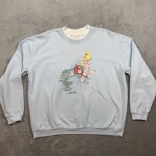 Top Stitch By Morning Sun Sweatshirt Women  s PL Blue Graphic Print Grandmacore