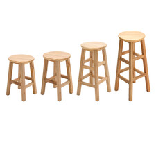 Solid Wood Bar Stool Counter Height Round Wooden Kitchen Pub Bar Tall High Stool