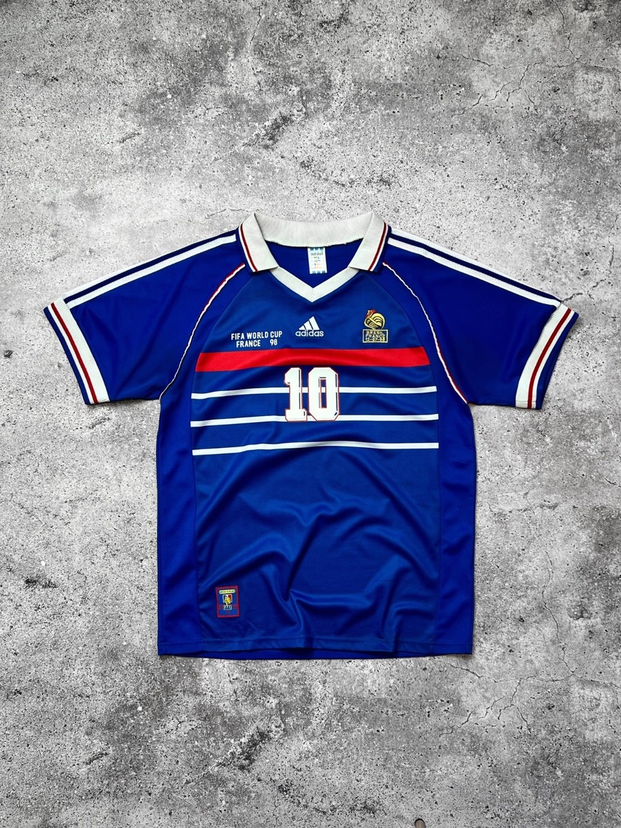 Adidas France 1998-99 WC Shirt Football Jersey ZIDANE #10 Men's XL