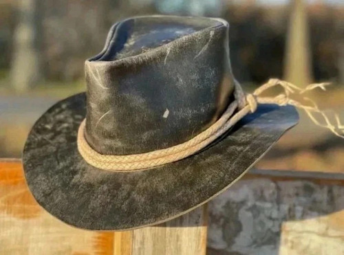Premium Handmade Arthur Morgan Genuine Cowhide Leather Western Cowboy Men Hat