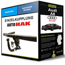 Abnehmbare Anhängerkupplung für AUDI A8 11.2009-10.2013 Typ 4H Auto Hak NEU