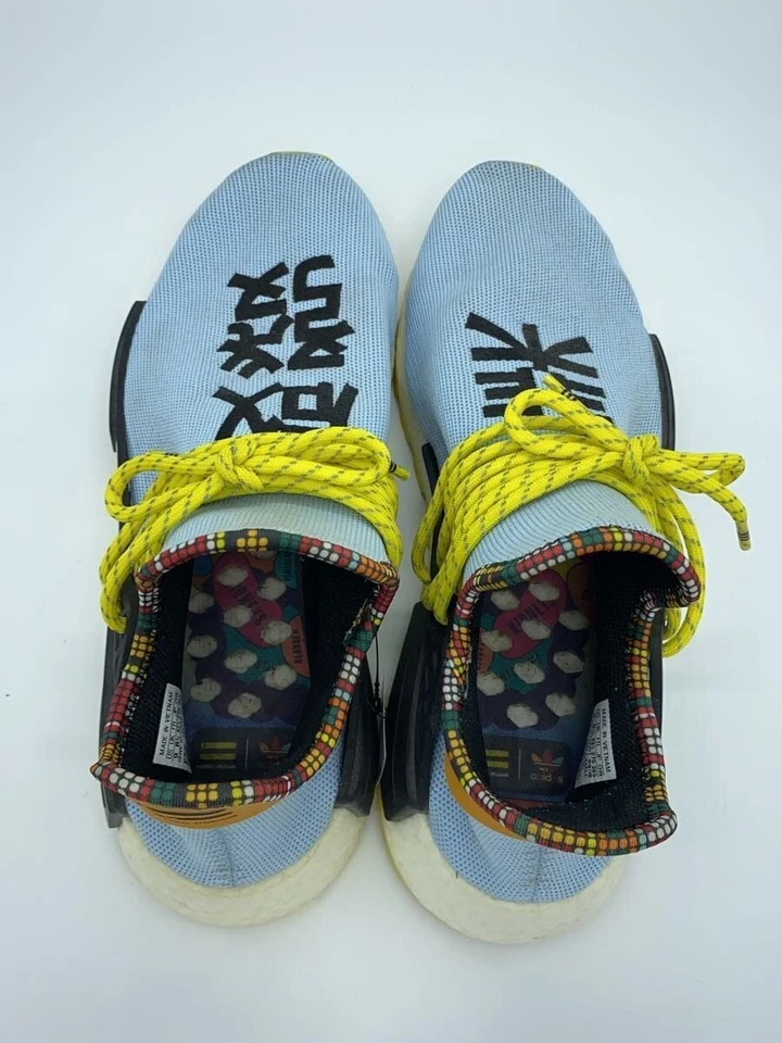 Men 9.0US Adidas Pw Solar Hu Nmd/Pharrell Williams Human/Blu - Image 3 of 4