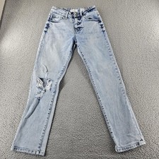 KanCan Jeans Womens 23 Blue Signature High Rise Relaxed Stretch Jean Distressed