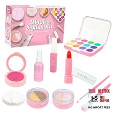 Fake Makeup Kits Toys for Girls 3 4 5 Years Old, Pretend Play Makeup Pink