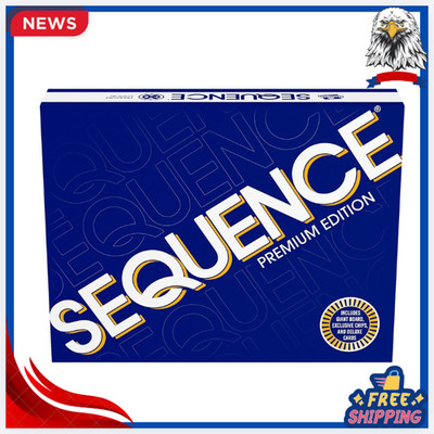 New Sequence Premium Edition Board Game Giant Board Deluxe Chips Cards Ages 7+