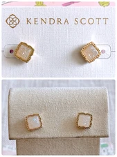 Kendra Scott Mallory Iridescent Drusy Stud Earrings in Goldtone