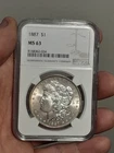 1887- P Morgan Silver Dollar NGC MS63