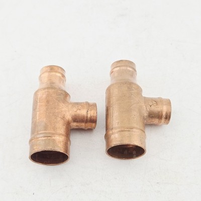 Kupfer Lötring Reduzierstück T-Stück 22 mm x 15 mm x 15 mm Rohrverschraubung 2 Stück