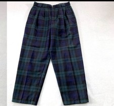 VTG 90s Giorgio Sant'Angelo Pants Sz 12 Blackwatch Tartan Plaid 100 Wool Preppy