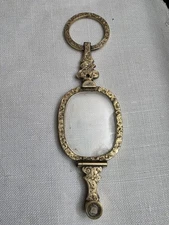 Antique Victorian 12k gold filled ornate engraved slider lorgnette pendant