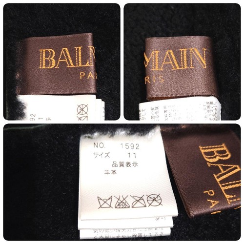 Balmain Green Leather Shearling Sheepskin Jacket L Excellent Condition - Picture 11 of 11