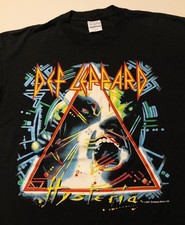 Vintage Dead Stock 1987 Def Leppard Hysteria Tour T Shirt XL With Tour Dates