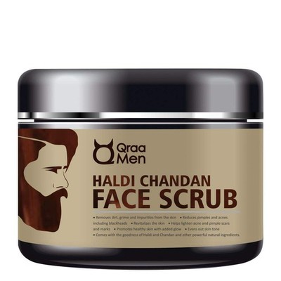 Qraa Herren Haldi Chandan Gesichtspeeling Für Strahlende Haut 100g
