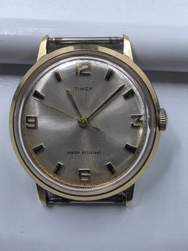 Vintage Timex Marlin Watch Great Britain Nice Condition Running! 34mm Wide