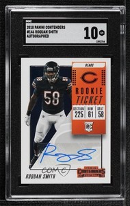2018 Panini Contenders Ticket Roquan Smith #146 SGC 10 GEM Rookie Auto RC