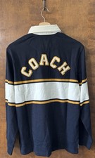 COACH Size S Rugby Shirt Unisex New without Tags Navy and White