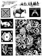 Unmounted Rubber Stamp Plate, Unmounted/Uncut Pink Rubber Stamps