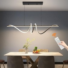 Mikeru 120CM Black Modern Pendant Light, Simple Spiral Dining Light(RSS2)