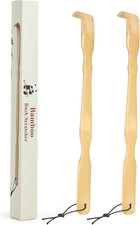 2 Pack Wooden Bamboo Back Scratcher, 17 Inch Long Handle Back Scratchers for Adu