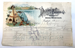1901 Pan-American Exposition Billhead Native American Chromolitho Graphic Danahy