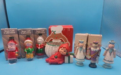 Vtg Avon Christmas Light Covers Ornaments Candle Santa Mrs.Claus Elf Lot Of 8