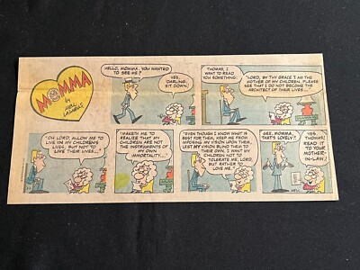 #07d MOMMA by Mell Lazarus Lot of 2 Sunday Third Page Comic Strips 1975