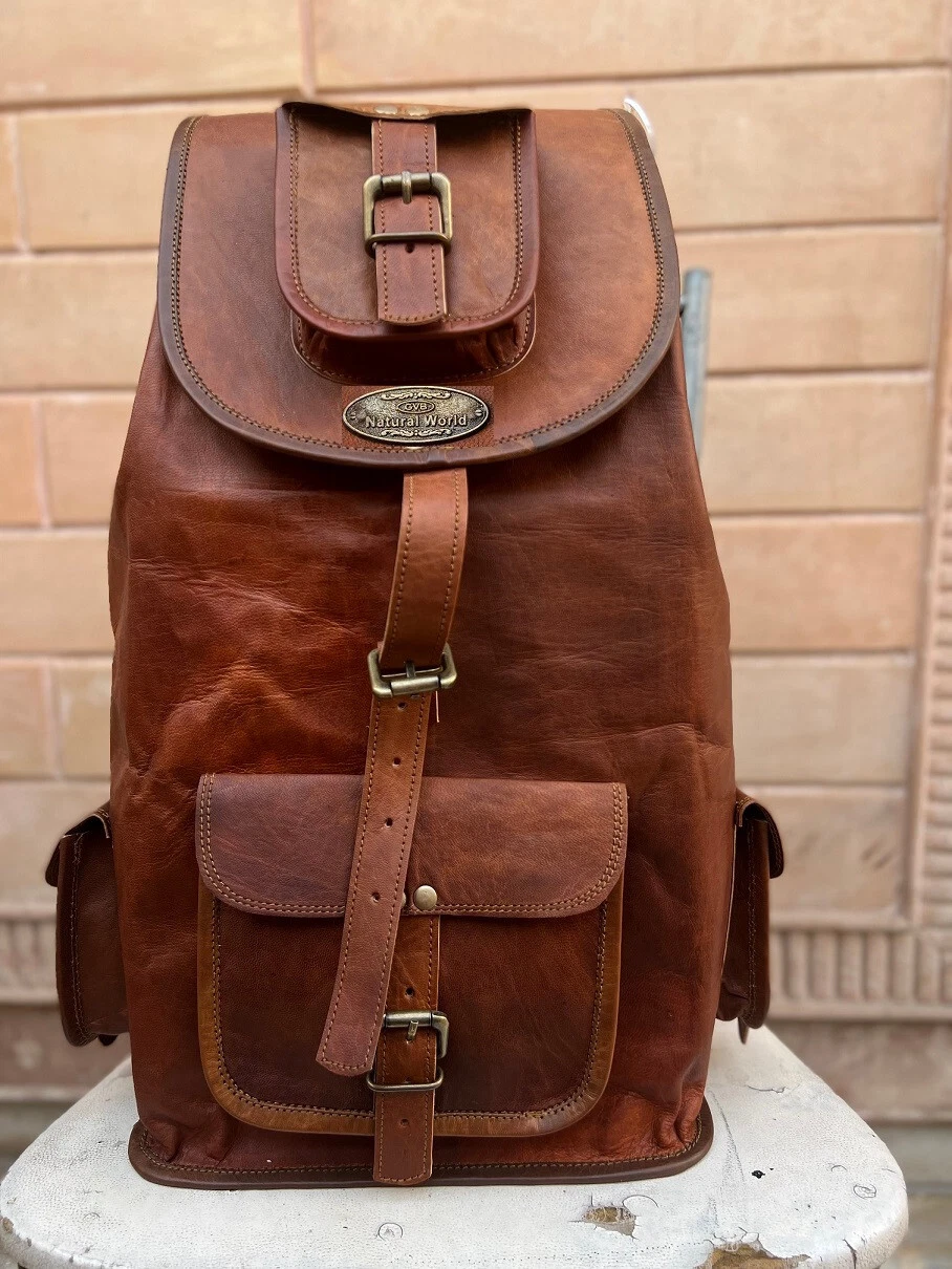 Genuine Leather All Time Best Back Pack Rucksack Travel Bag Men's and Women's