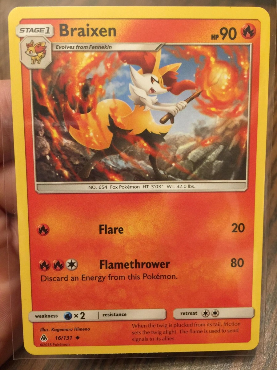 BRAIXEN 2018 STAGE 1 POKEMON CARD FORBIDDEN LIGHT #16/131 - FREE