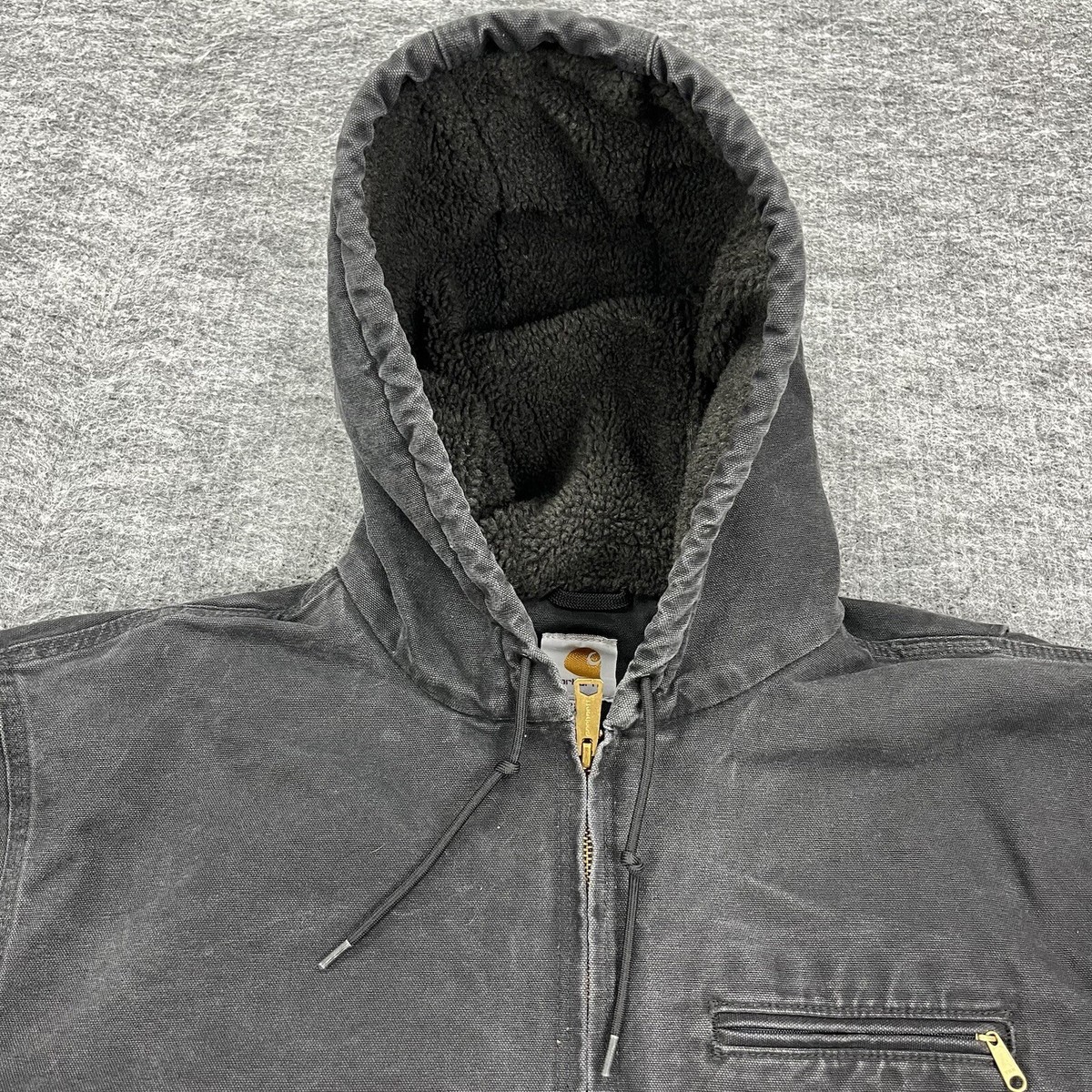 Carhartt J141 Sherpa Lined Jacket Mens 2XL Black Duck Canvas Carhartt J141 Sherpa Lined Jacket Mens 2XL Black Duck Canvas