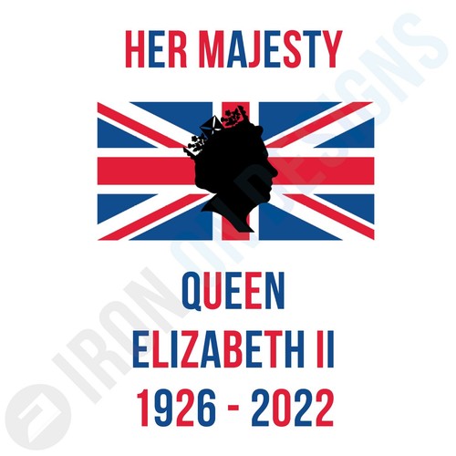 QUEEN ELIZABETH II MULTI & FLAG 1926-2022 - IRON ON TSHIRT TRANSFERS - A6 A5 A4 - Picture 3 of 5