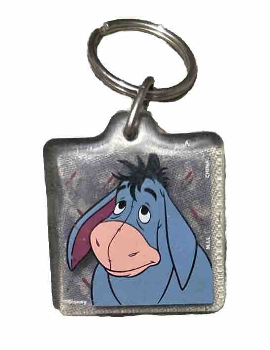 Winnie The Pooh  Eeyore Lucite Keyring Keychain Disney Original  Purse Charm